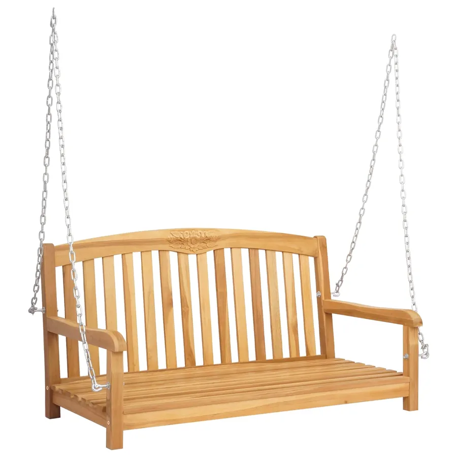 Banc Balançoire 114 x 61 x 61,5 cm Bois de teck massif Naturel - 2