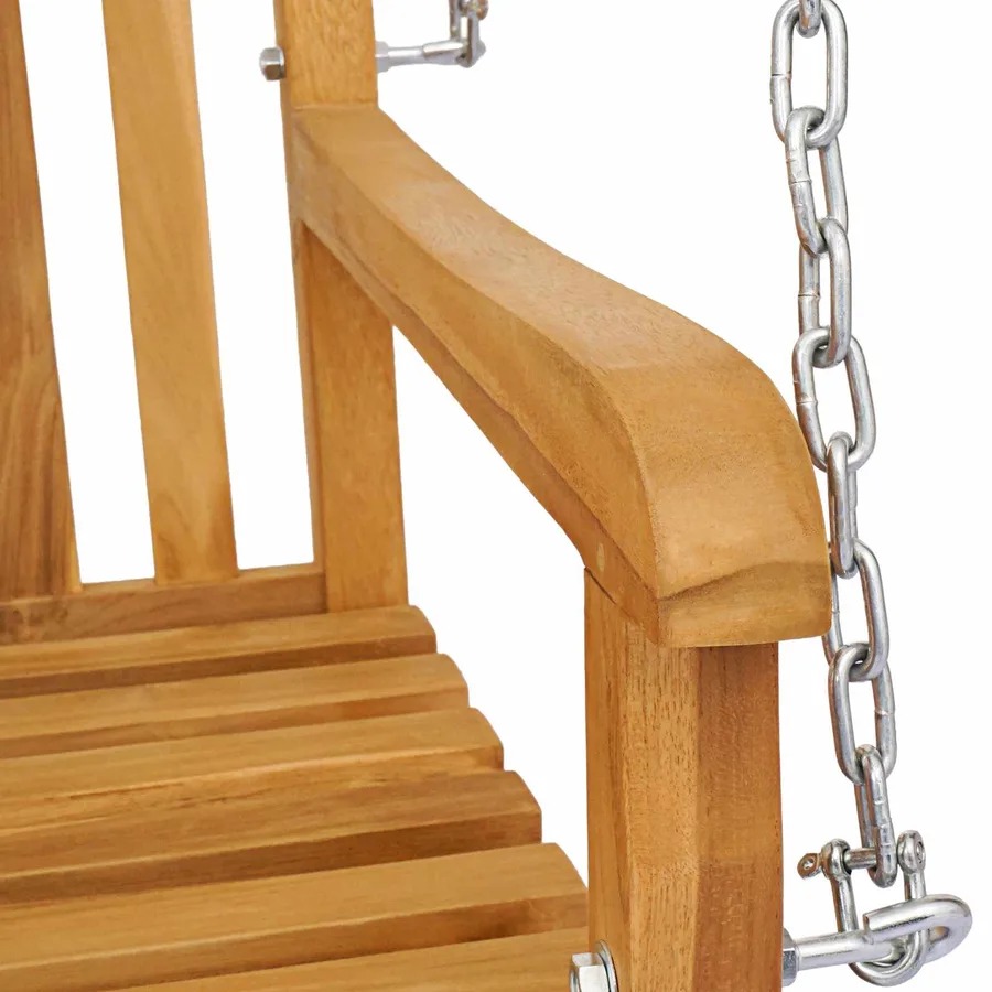 Banc Balançoire 114 x 61 x 61,5 cm Bois de teck massif Naturel - 6