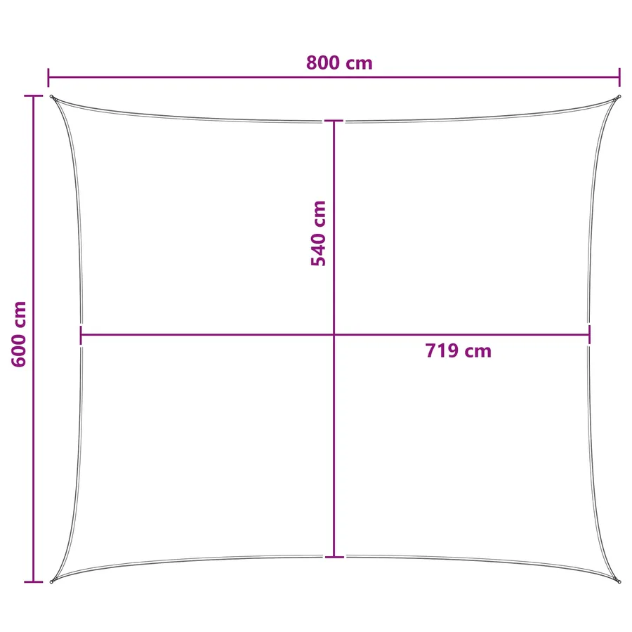 Voile d'ombre Jaune et blanc 6 x 8 m HDPE - 8