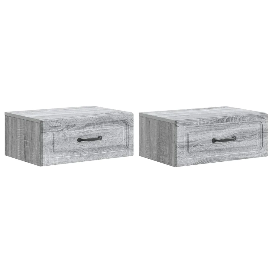 Cabinet de chevet mural 2 pcs Sonoma gris 49 x 34,5 x 20 cm - 2