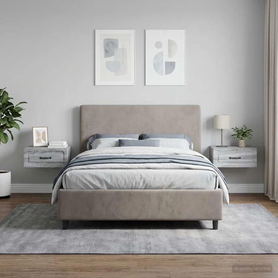 Cabinet de chevet mural 2 pcs Sonoma gris 49 x 34,5 x 20 cm - 4