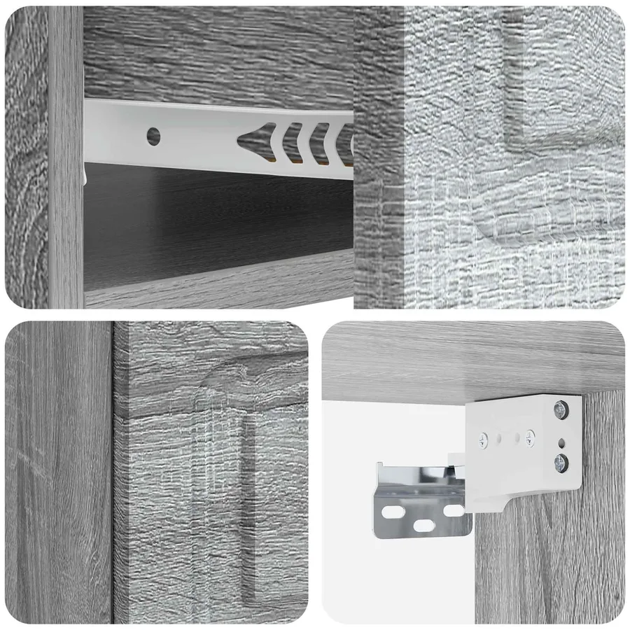 Cabinet de chevet mural 2 pcs Sonoma gris 49 x 34,5 x 20 cm - 8
