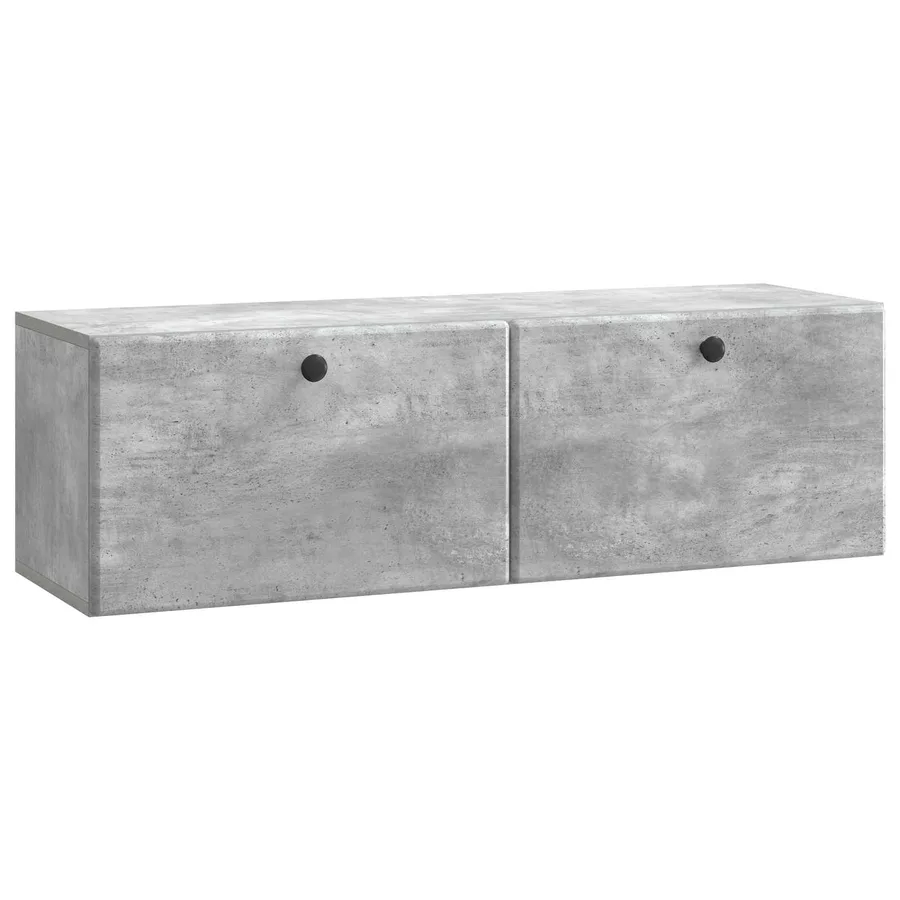 Meuble TV mural 98 x 31 x 30 cm Gris béton Bois d'ingénierie - 2