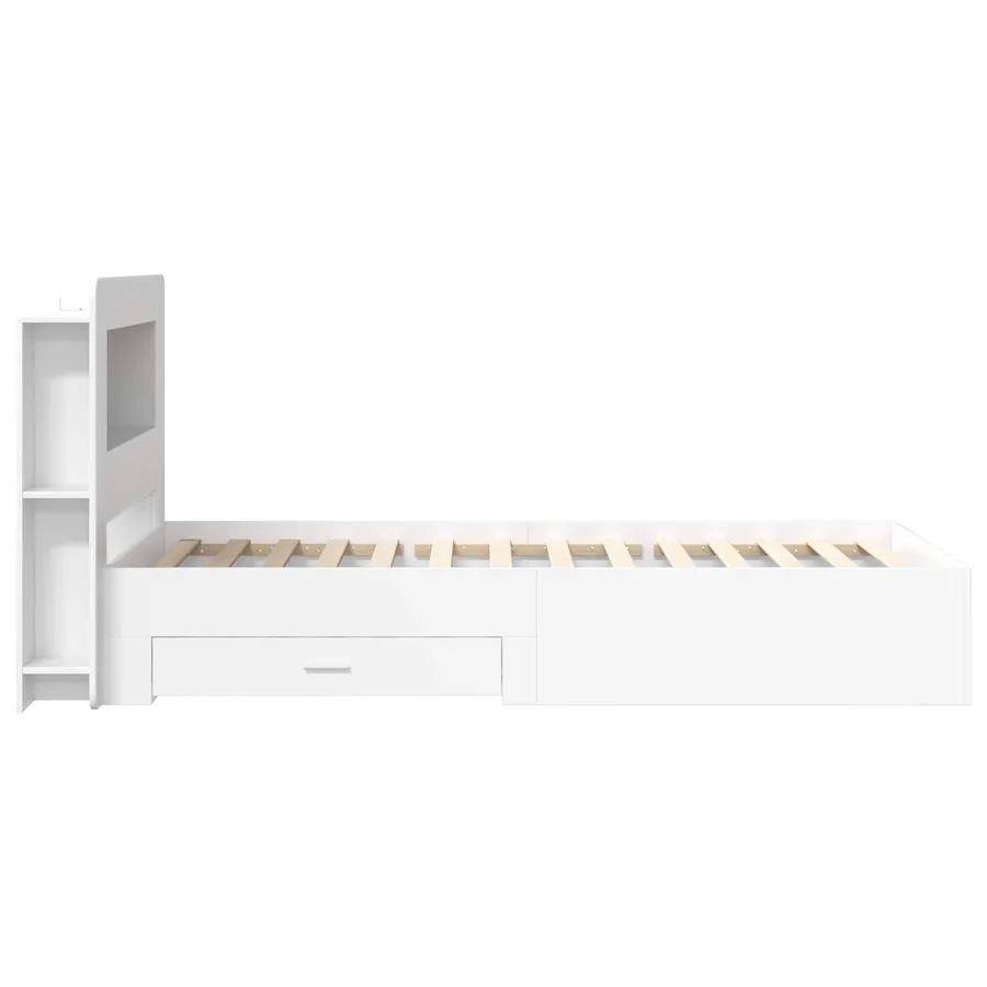 Cadre de lit avec rangement Blanc 80 x 200 cm Bois d'ingénierie - 5