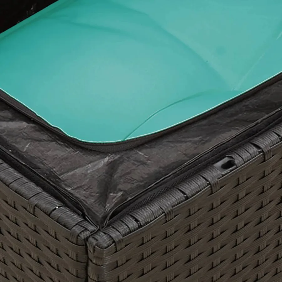 Salon de jardin avec coussins 13 pcs noir résine tressée - 7