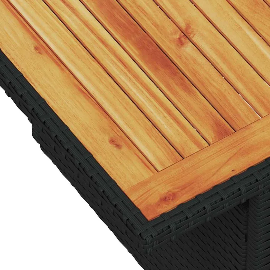 Salon de jardin 9 pcs avec coussins noir résine tressée - 10