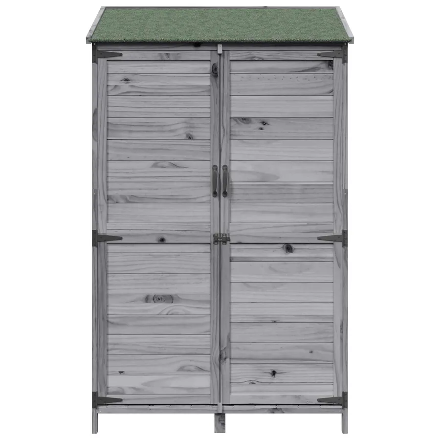 Abri de jardin Gris 106,5 x 56 x 176 cm Bois de Sapin Massif - 5