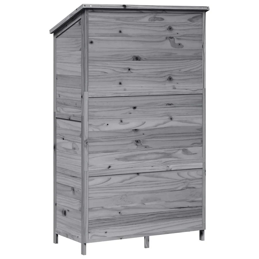 Abri de jardin Gris 106,5 x 56 x 176 cm Bois de Sapin Massif - 7