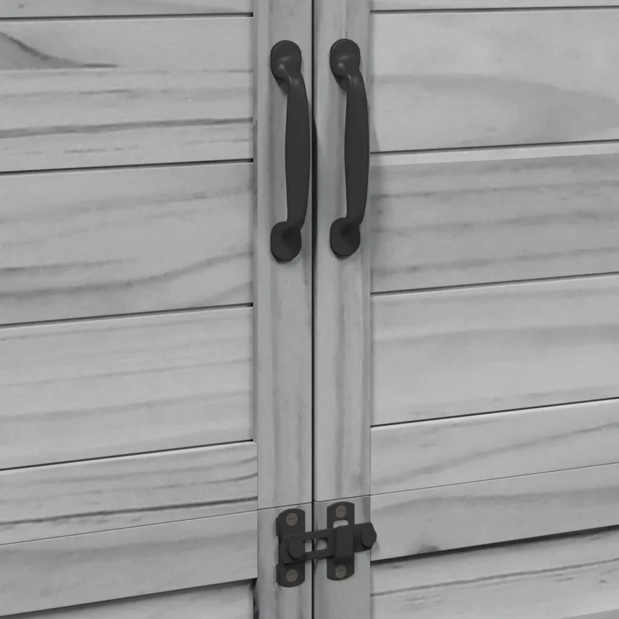 Abri de jardin Gris 106,5 x 56 x 176 cm Bois de Sapin Massif - 9