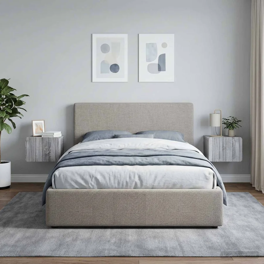 Cabinet de chevet mural 2 pcs Sonoma gris 33 x 34,5 x 24 cm