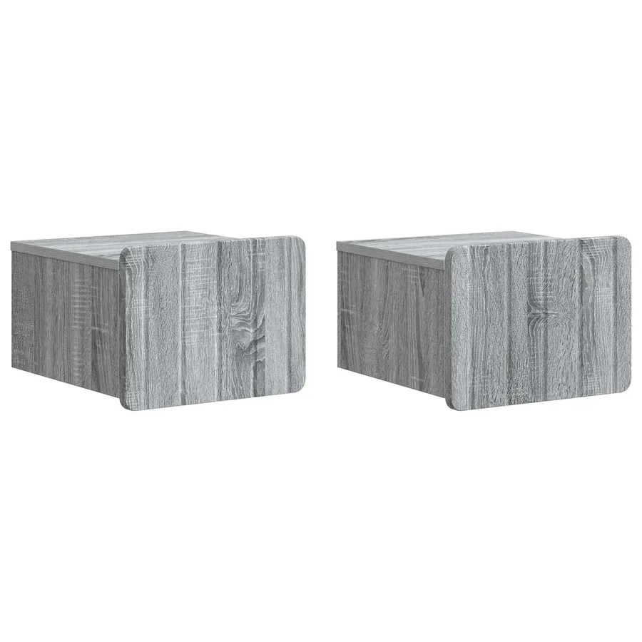 Cabinet de chevet mural 2 pcs Sonoma gris 33 x 34,5 x 24 cm - 2