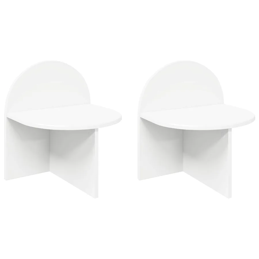 Table de chevet 2 pcs Blanc 40 x 35,5 x 45,5 cm - 2