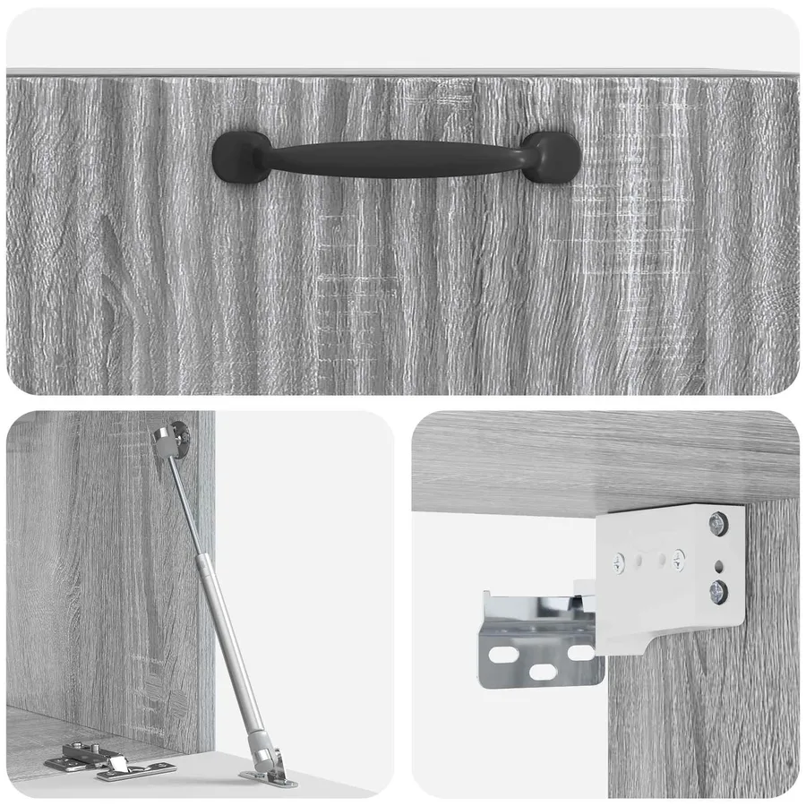 Meuble TV mural Sonoma gris 59,5 x 31 x 30 cm Bois d'ingénierie - 9