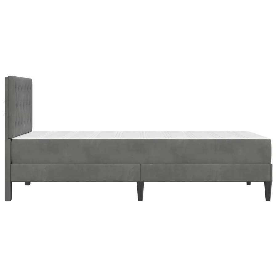 Cadre de lit avec matelas Gris foncé 80 x 200 cm Velours - 7