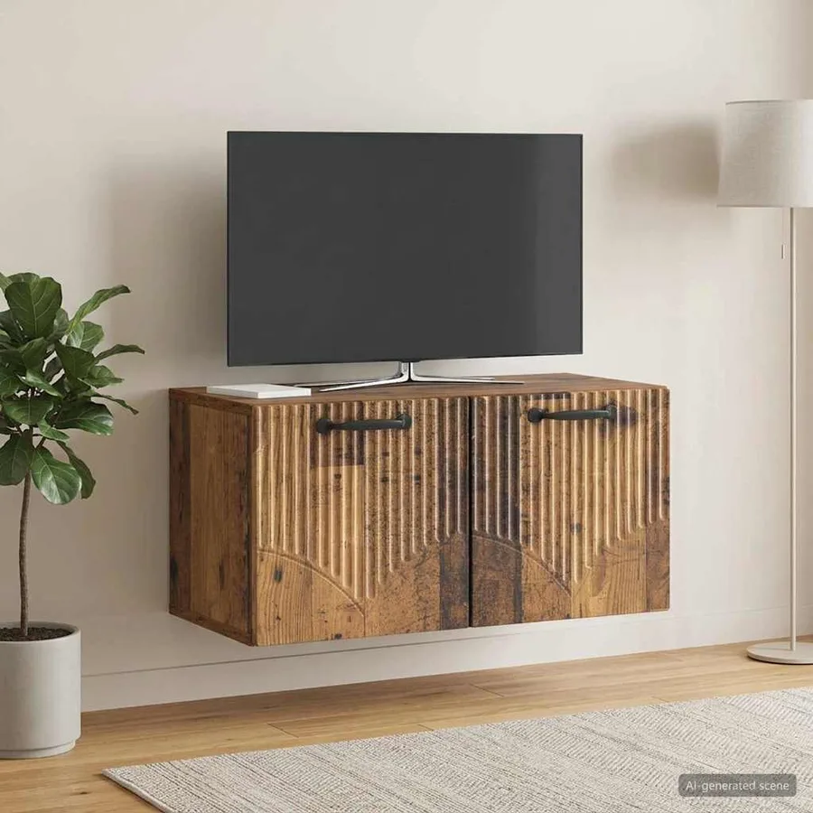 Meuble TV mural Bois ancien 59,5 x 31 x 30 cm Bois d'ingénierie - 4