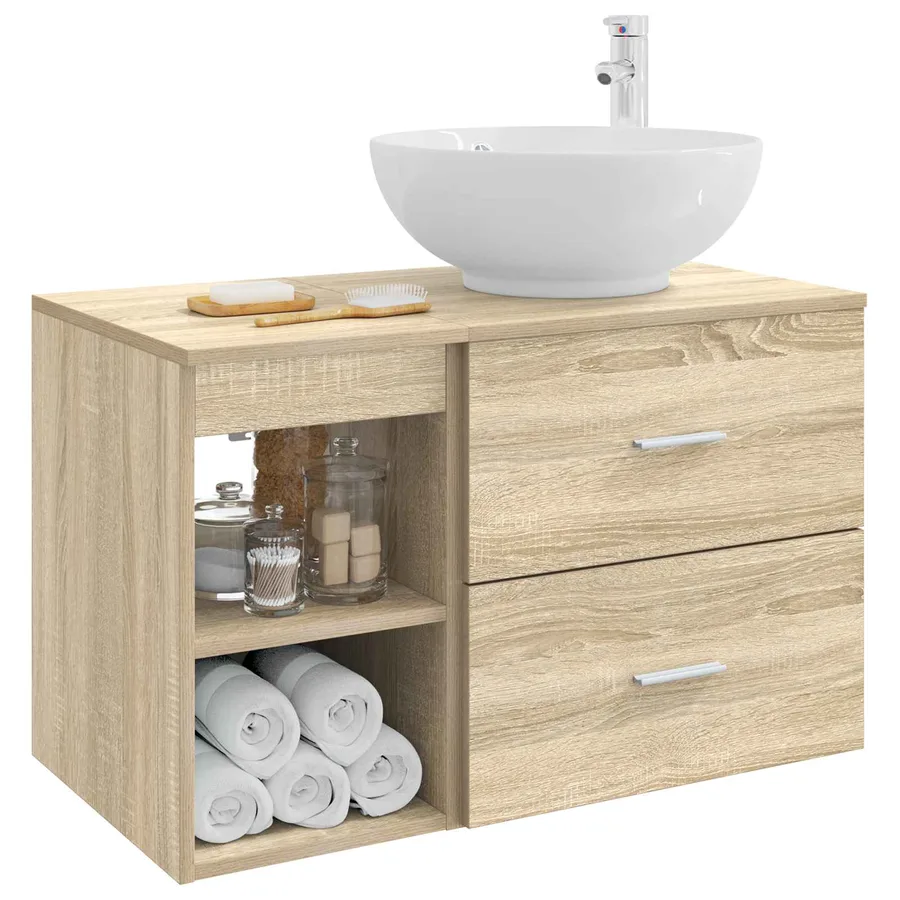 Ensemble de mobilier de salle de bain 2 pcs Chêne Sonoma - 3