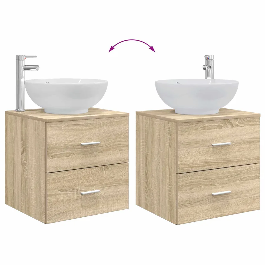 Ensemble de mobilier de salle de bain 2 pcs Chêne Sonoma - 9