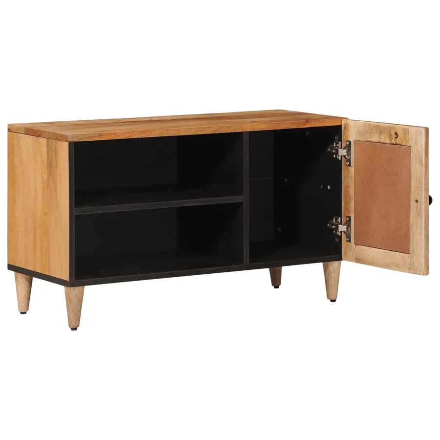 Meuble TV Naturel 80 x 33 x 46 cm Bois de mangue massif - 2