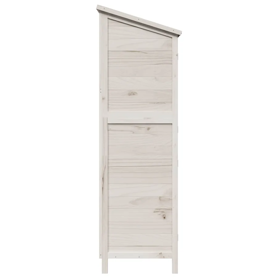 Abri de jardin Blanc 106 x 56 x 176,5 cm Bois de Sapin Massif - 6