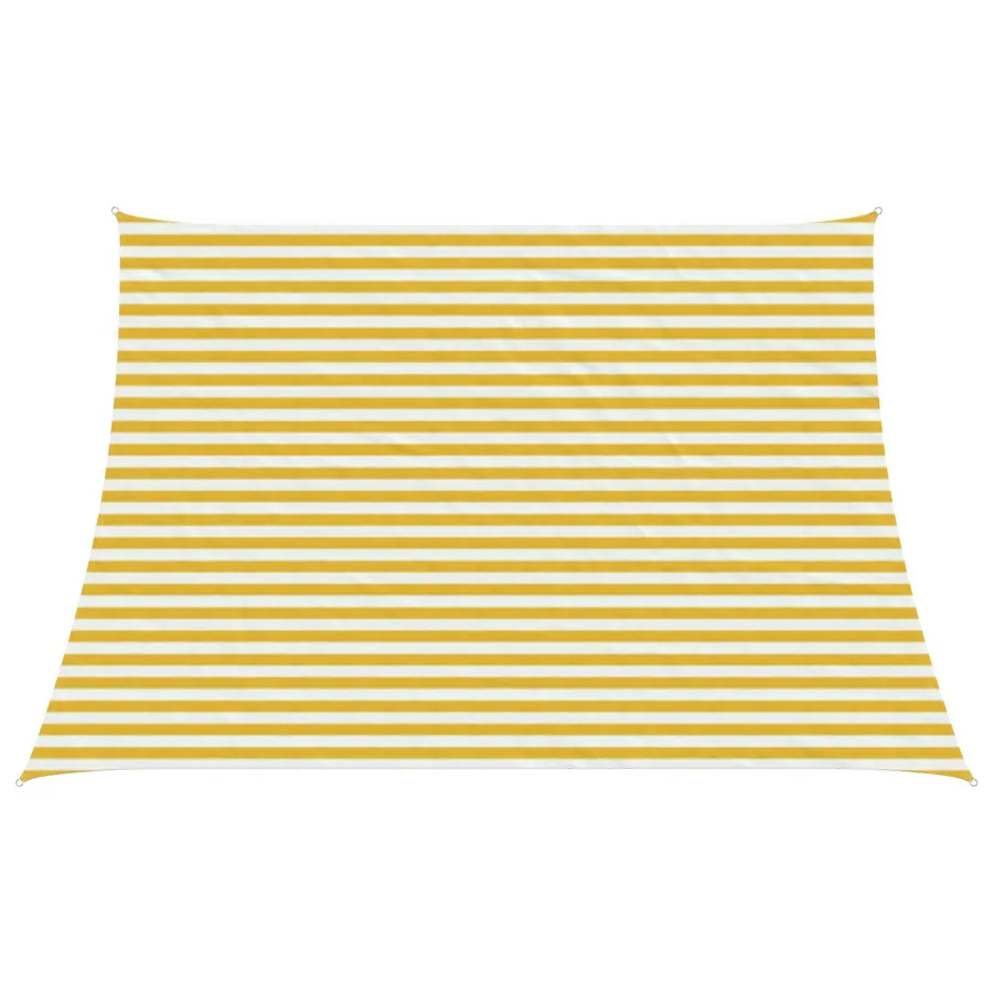 Voile d'ombre Jaune et blanc 3 / 4 x 3 m HDPE