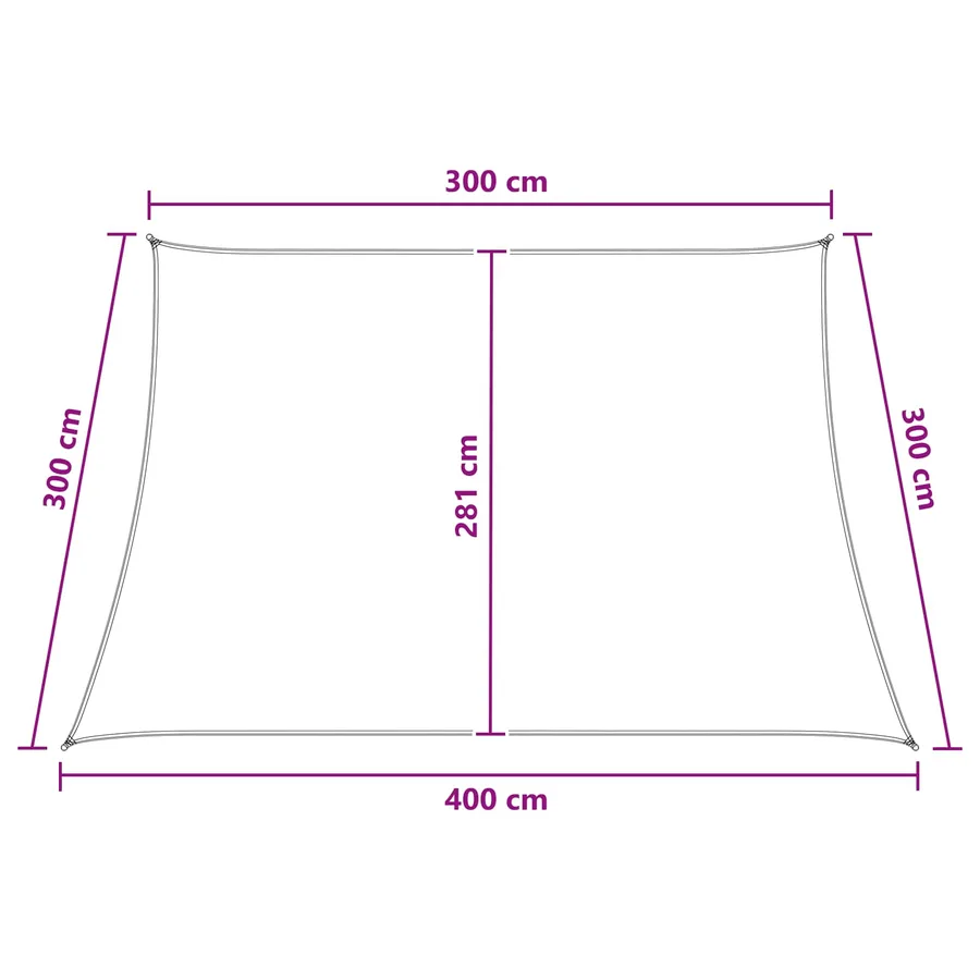 Voile d'ombre Jaune et blanc 3 / 4 x 3 m HDPE - 8