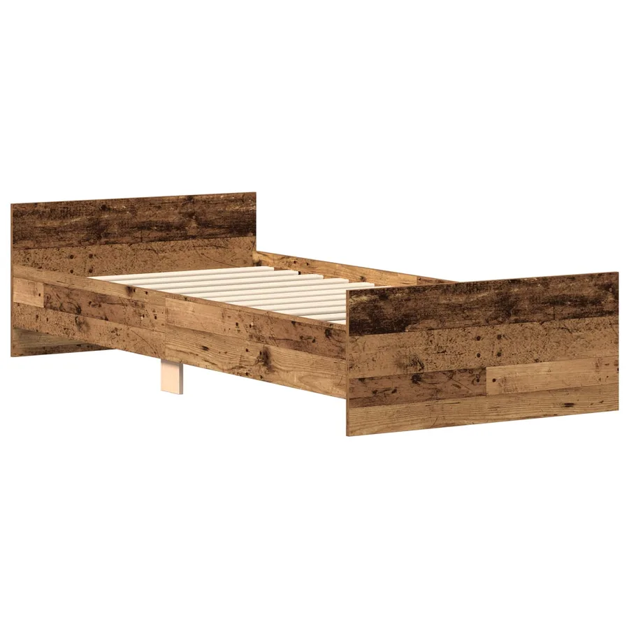 Cadre de lit avec tête de lit Bois ancien Bois d'ingénierie - 2