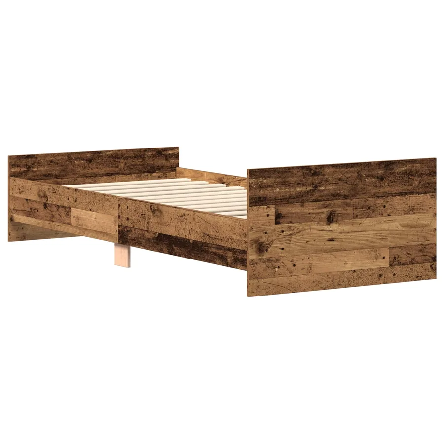 Cadre de lit avec tête de lit Bois ancien Bois d'ingénierie - 6