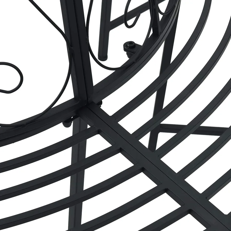 Banc d'Arbre Ø 160 x 89 cm Acier Noir Rond - 4