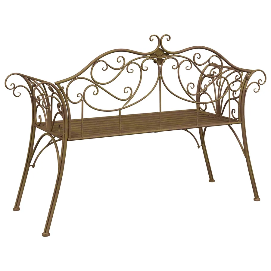 Banc de jardin 2-Nombre de places 130 x 47 x 90 cm Acier - 5