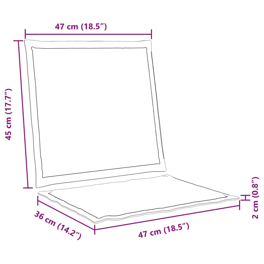 Coussins de siège et de dos 4 pcs Gris clair 47 x 45 x 2 cm - 10