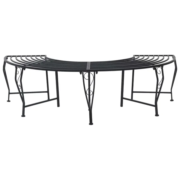 Banc d'Arbre 4-Nombre de places 160 x 80 x 44 cm Acier Noir