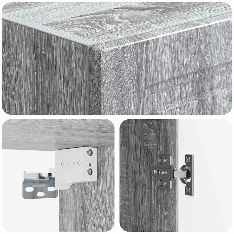 Armoire Murale Sonoma gris 33 x 34,5 x 90 cm Bois d'ingénierie - 7