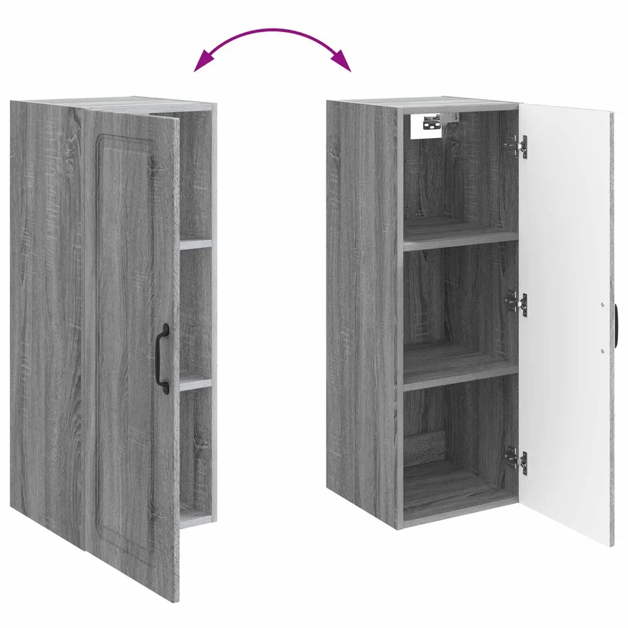 Armoire Murale Sonoma gris 33 x 34,5 x 90 cm Bois d'ingénierie - 8