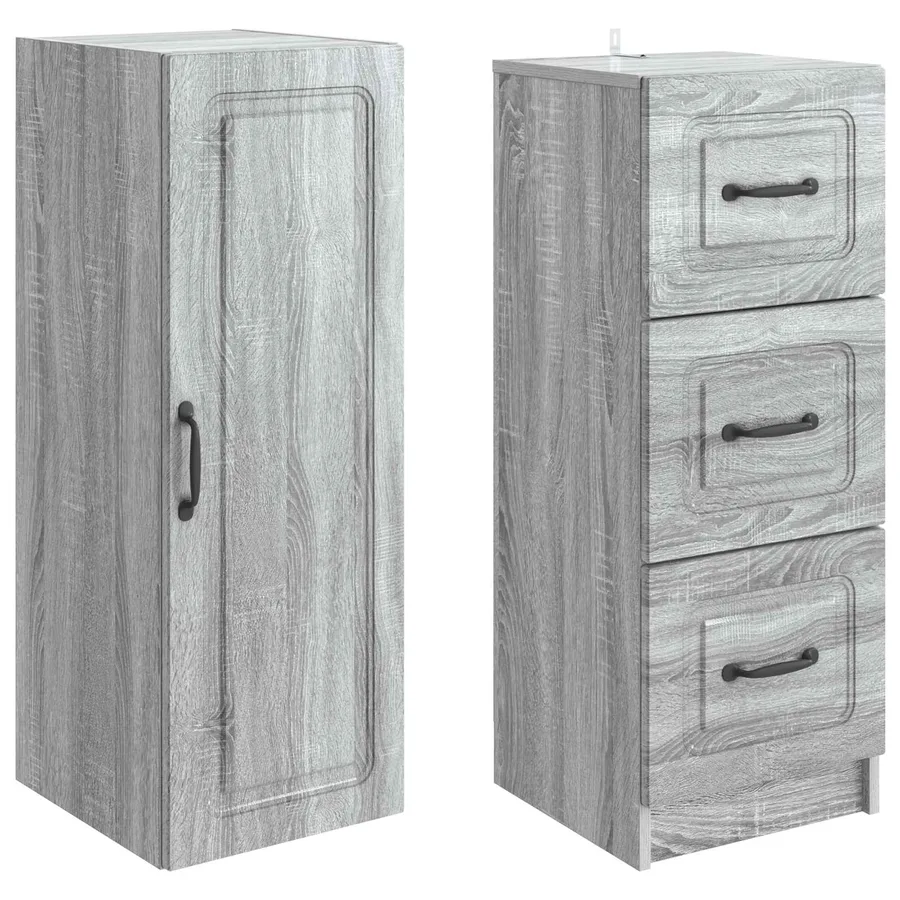 Ensemble de Meubles 2 pcs Sonoma gris 33 x 34,5 x 87 cm - 4