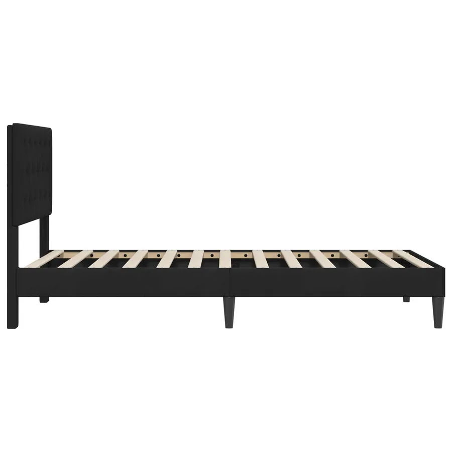 Cadre de lit avec tête de lit Noir 90 x 190 cm Velours - 5