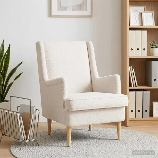 Fauteuil Crème Bouclé