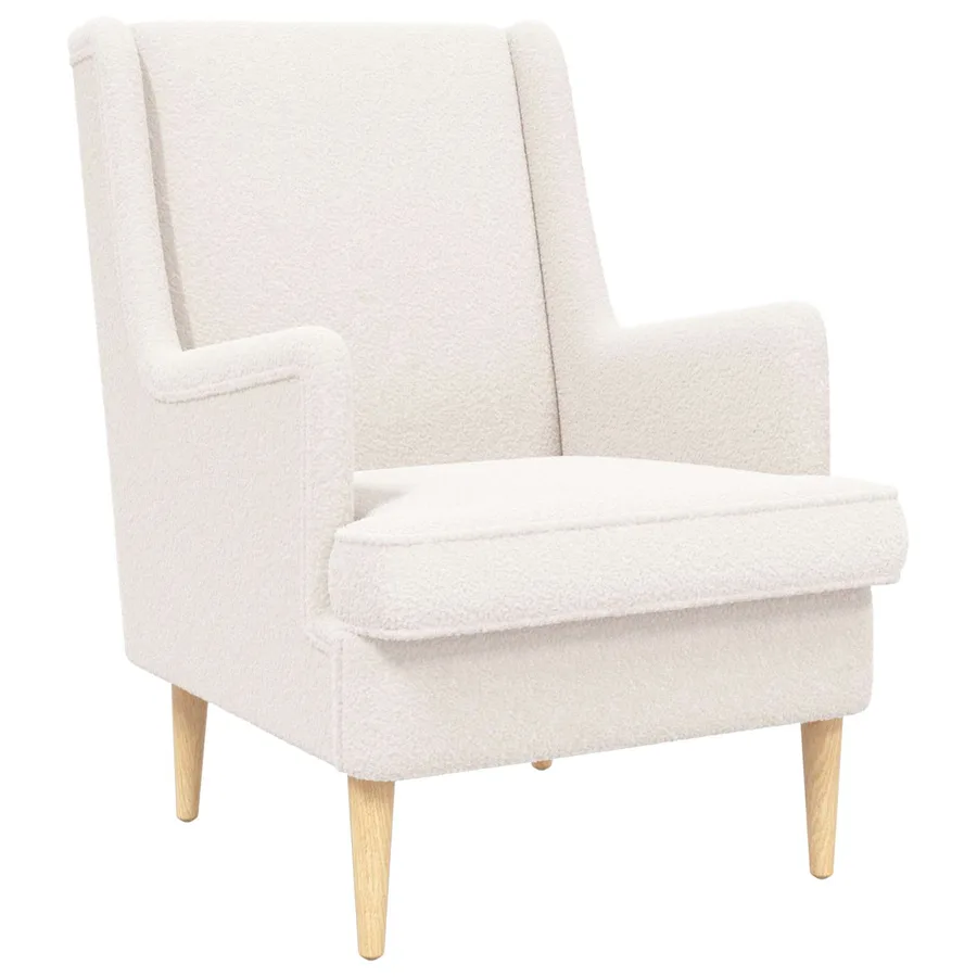 Fauteuil Crème Bouclé - 2