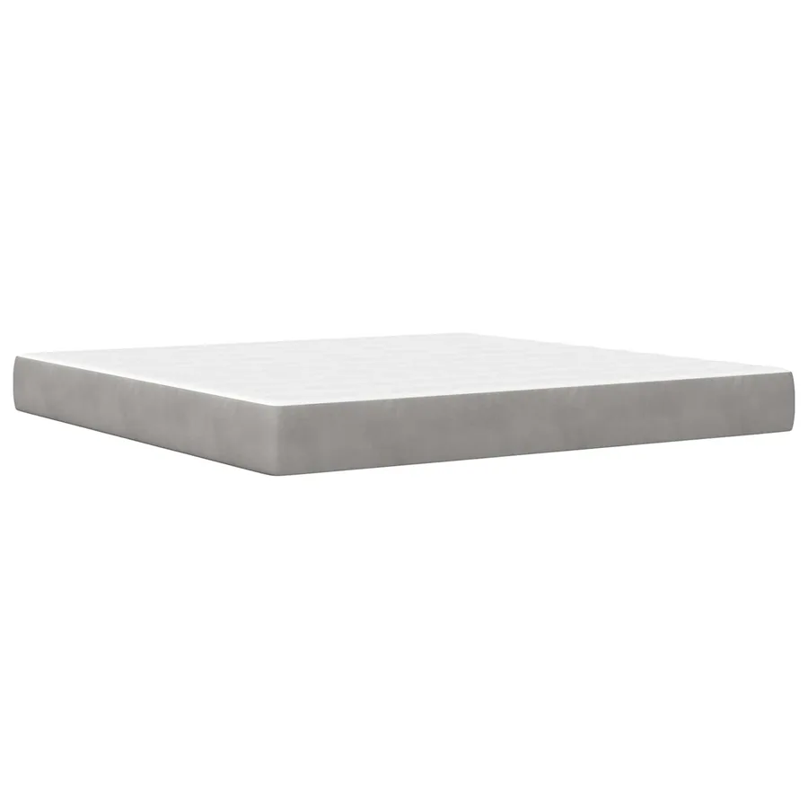 Cadre de lit avec matelas Gris clair 180 x 200 cm Velours - 5