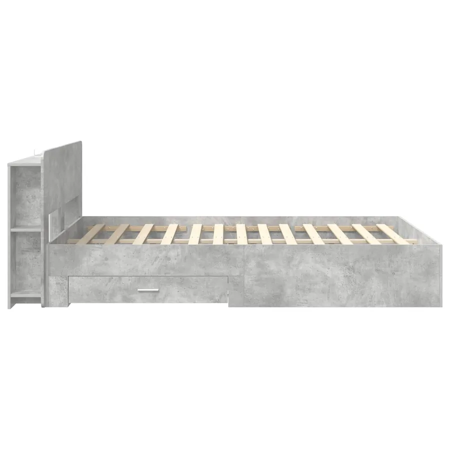 Cadre de lit avec rangement Gris béton 160 x 200 cm - 4