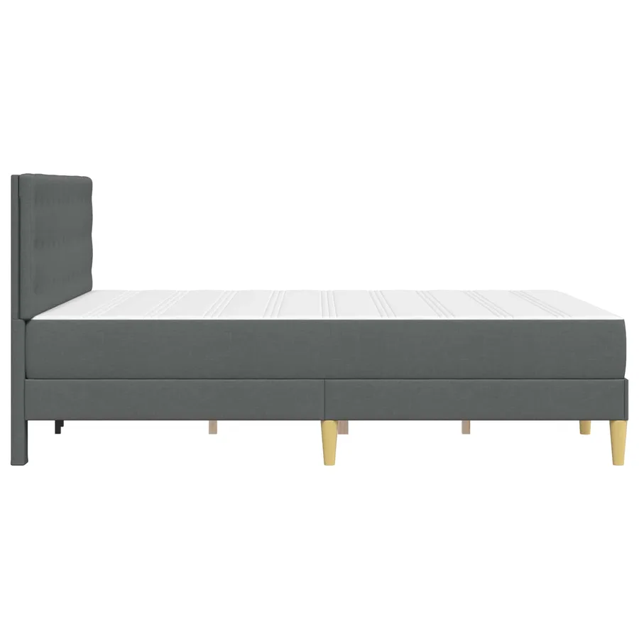 Cadre de lit avec matelas Gris foncé 140 x 190 cm Tissu - 7
