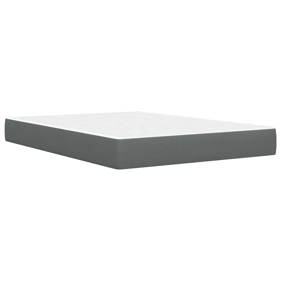 Cadre de lit avec matelas Gris foncé 140 x 200 cm Tissu - 5