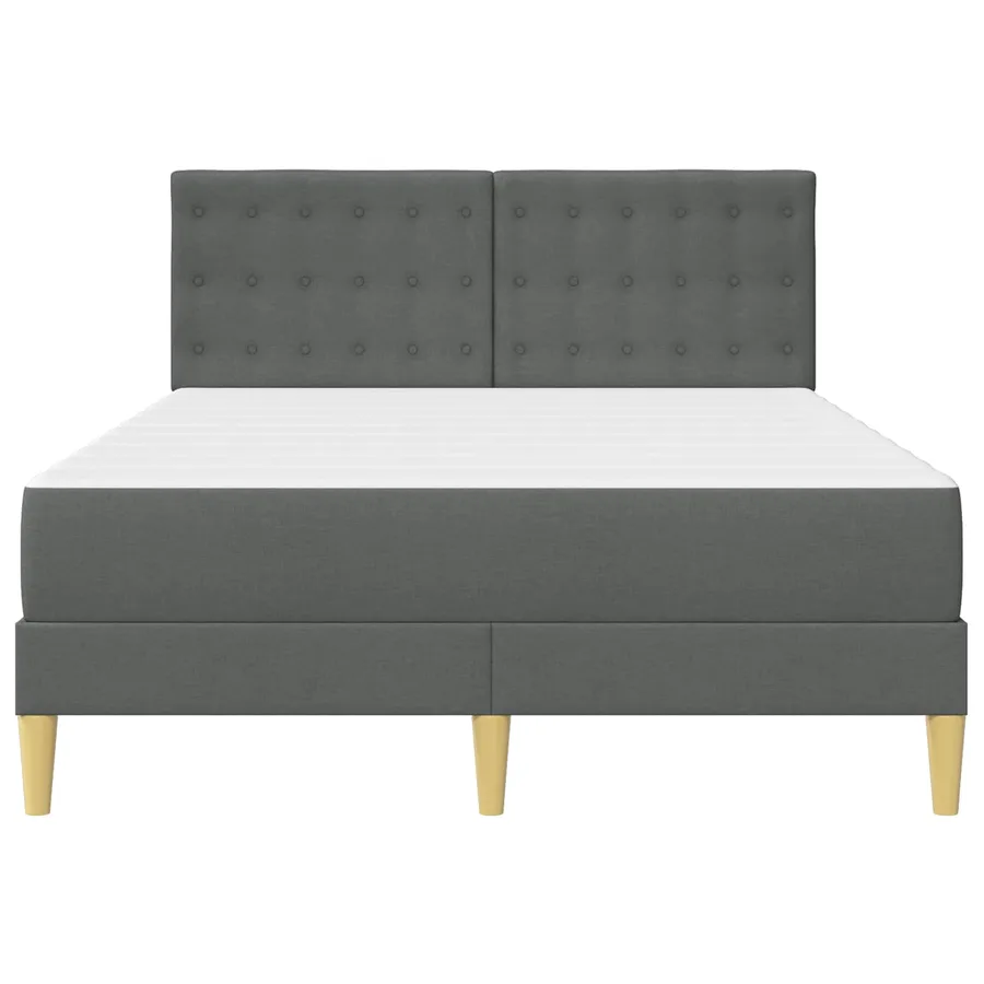 Cadre de lit avec matelas Gris foncé 140 x 200 cm Tissu - 6
