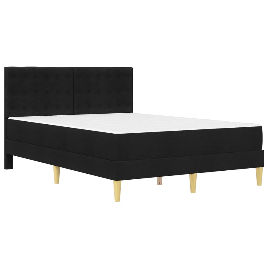 Cadre de lit avec matelas Noir 120 x 190 cm Tissu - 3