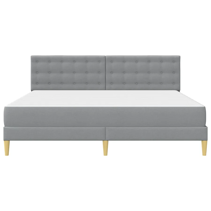Cadre de lit avec matelas Gris clair 200 x 200 cm Tissu - 6