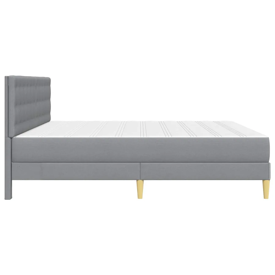 Cadre de lit avec matelas Gris clair 200 x 200 cm Tissu - 7