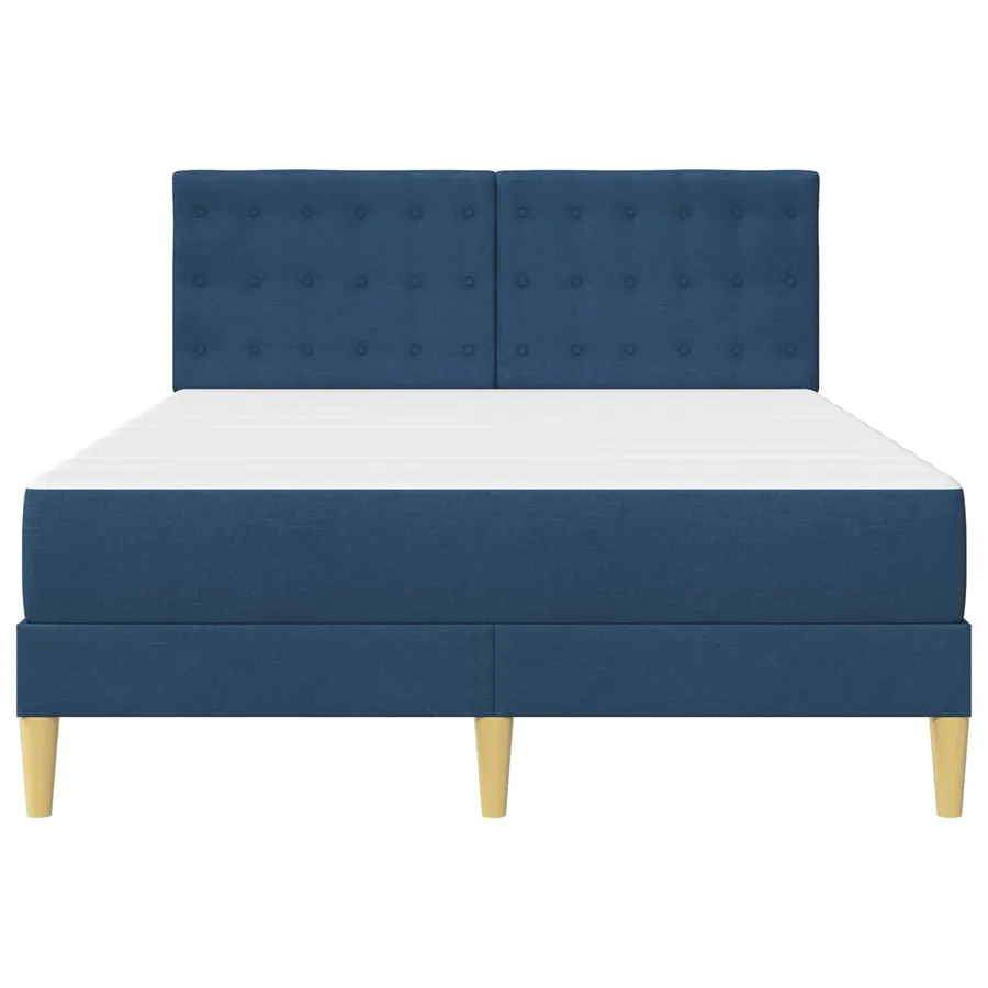 Cadre de lit avec matelas Bleu 120 x 190 cm Tissu - 6