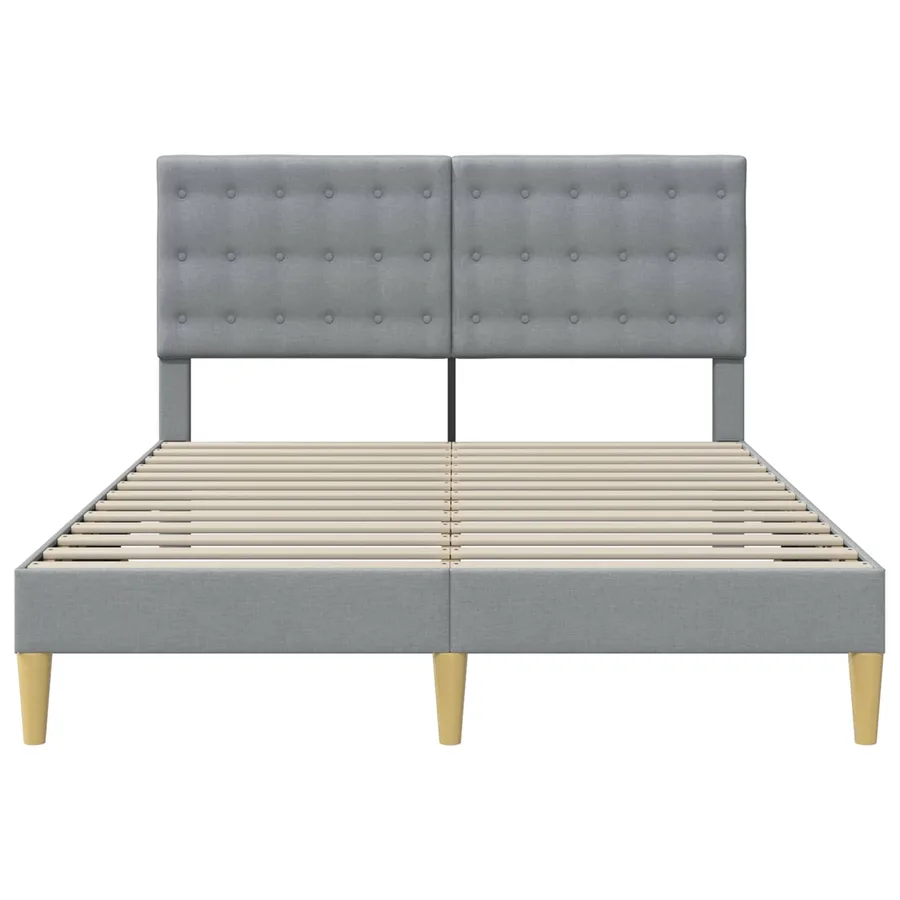 Cadre de lit avec tête de lit Gris clair 160 x 200 cm Tissu - 4