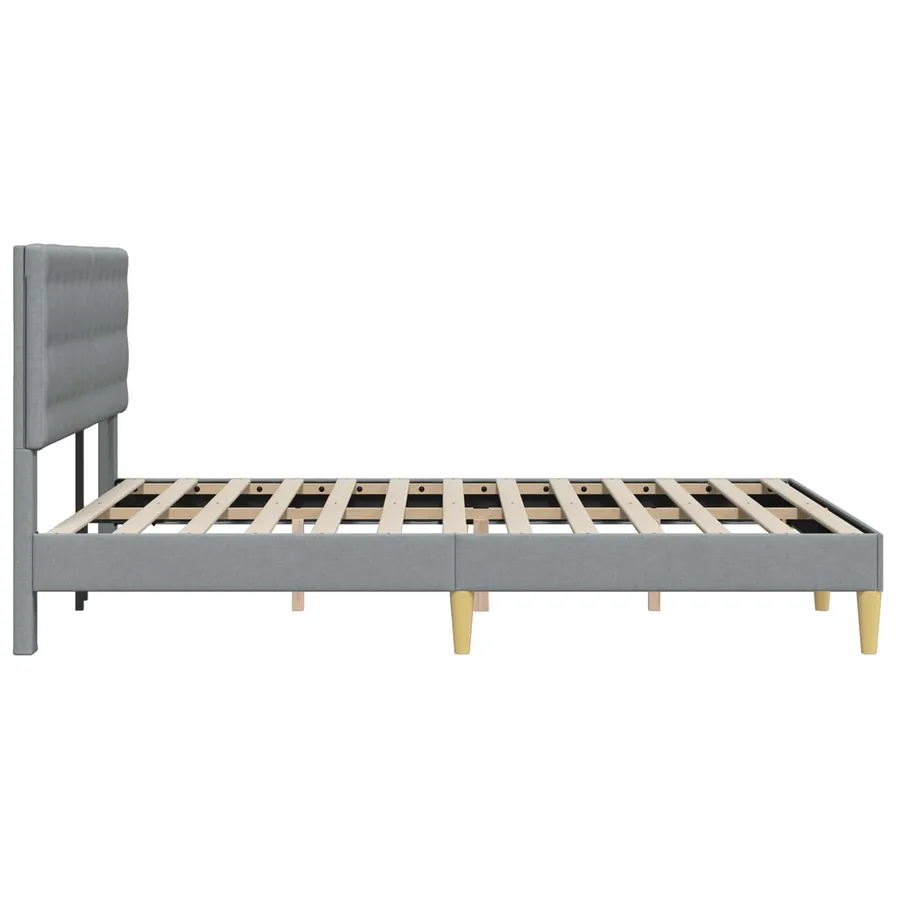 Cadre de lit avec tête de lit Gris clair 160 x 200 cm Tissu - 5
