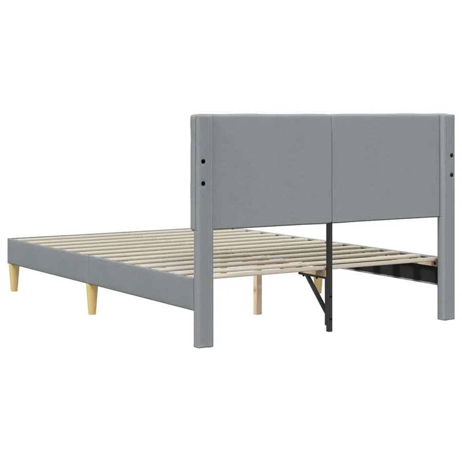 Cadre de lit avec tête de lit Gris clair 160 x 200 cm Tissu - 6