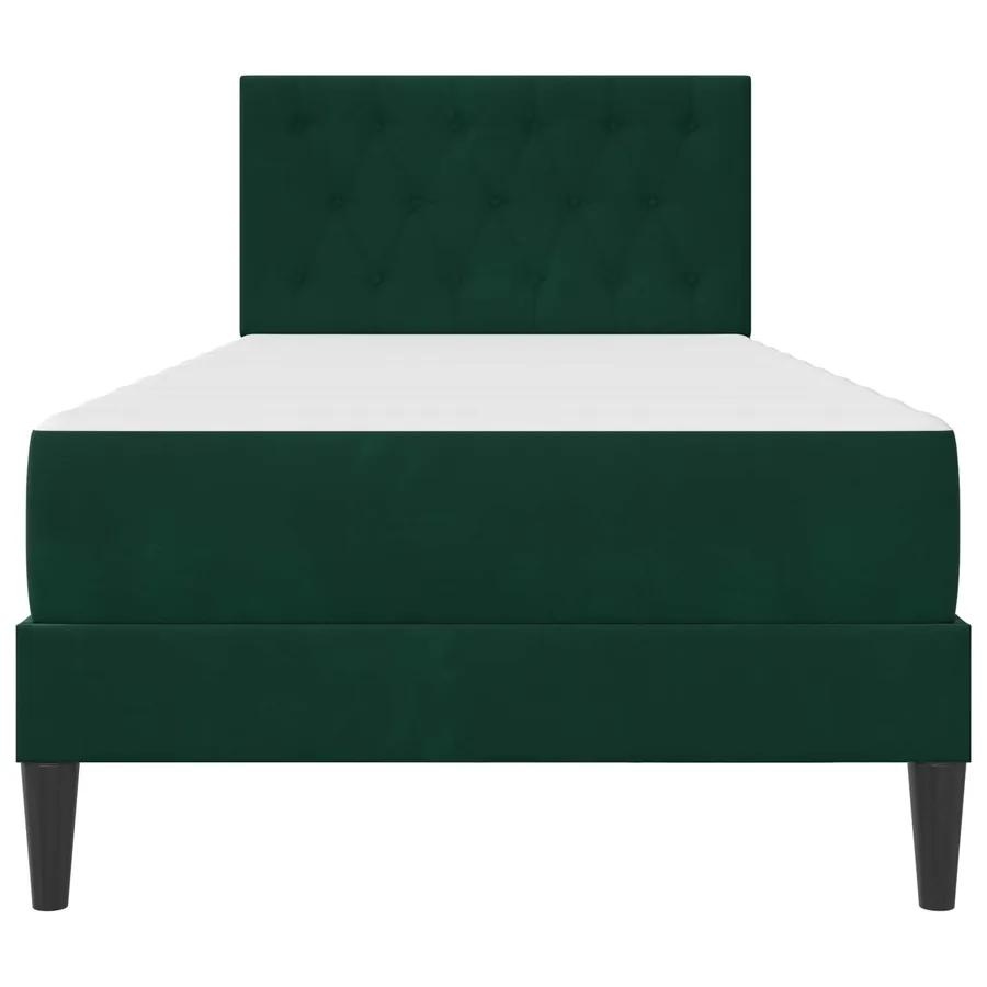 Cadre de lit avec matelas Vert foncé 100 x 200 cm Velours - 6